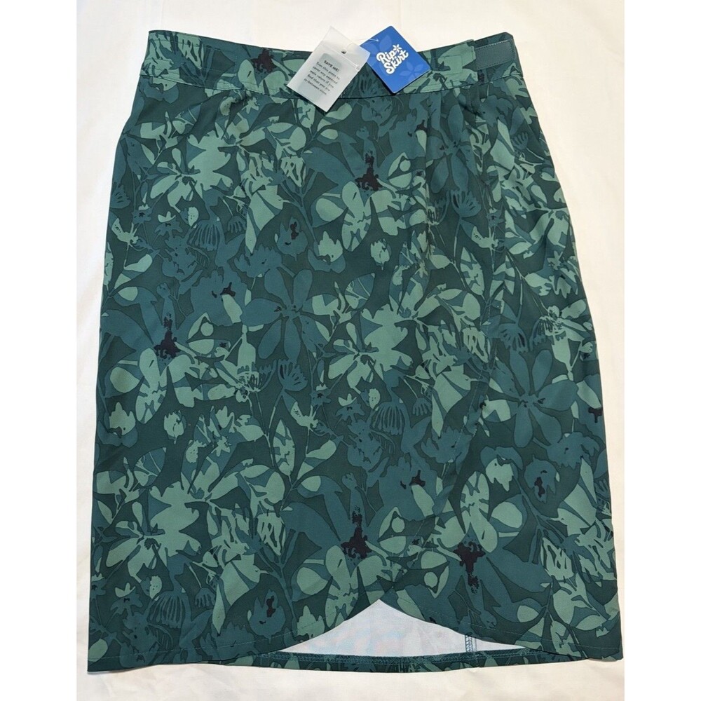 Ripskirt Hawaii Wrap Skirt Small Green Camo Floral Tulip Hem Pockets NWT